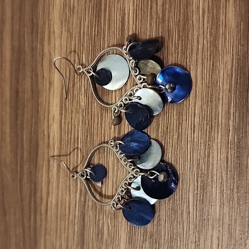 Sonoma Silver and Blue Chandelier Earrings